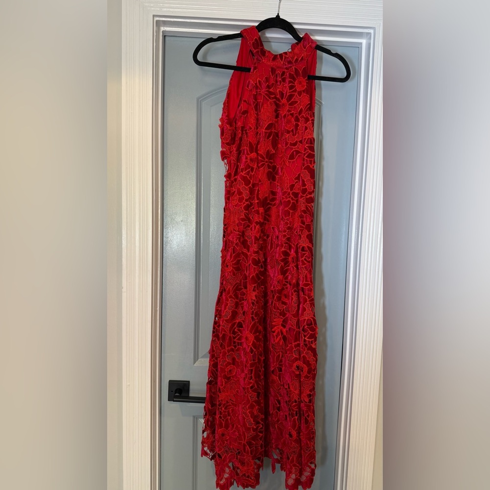 BOSTON PROPER
Mock Neck Velvet Lace Midi Dress
Excellent condition. Worn once - Picture 13 of 13